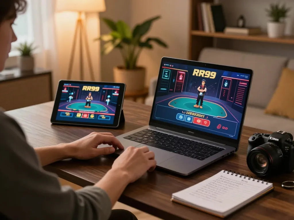 Engaging moment of online gaming with RR99 focusing on dynamic betting strategy.