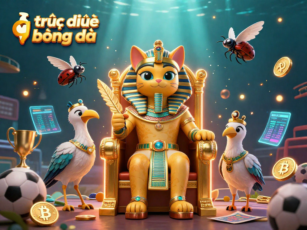 Enjoy trực tiếp bóng đá experience with a vibrant scene featuring sports-themed characters and elements.