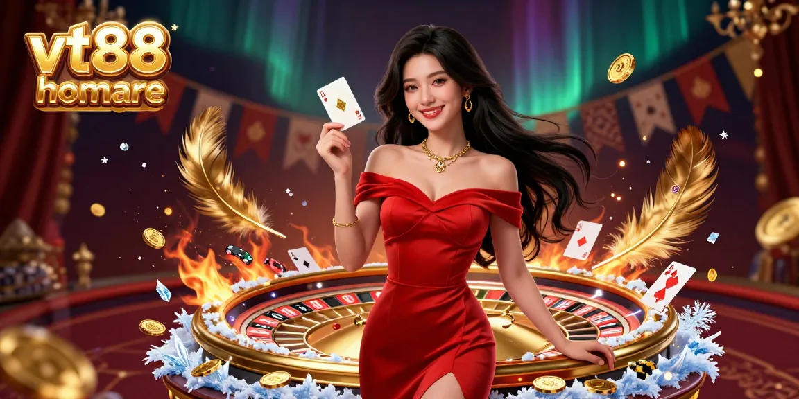 Experience the thrill of gaming at vt88 homepage with this vibrant casino illustration showcasing excitement.