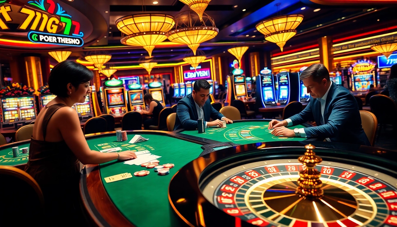Experience the thrill of betting at 79king with vibrant casino tables and engaged players.