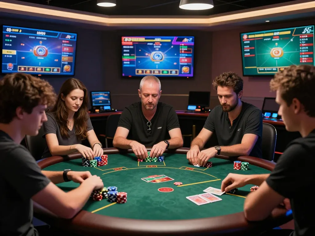 Exciting gaming moment at TR88 online casino with diverse players enjoying poker in a vibrant, engaging environment.