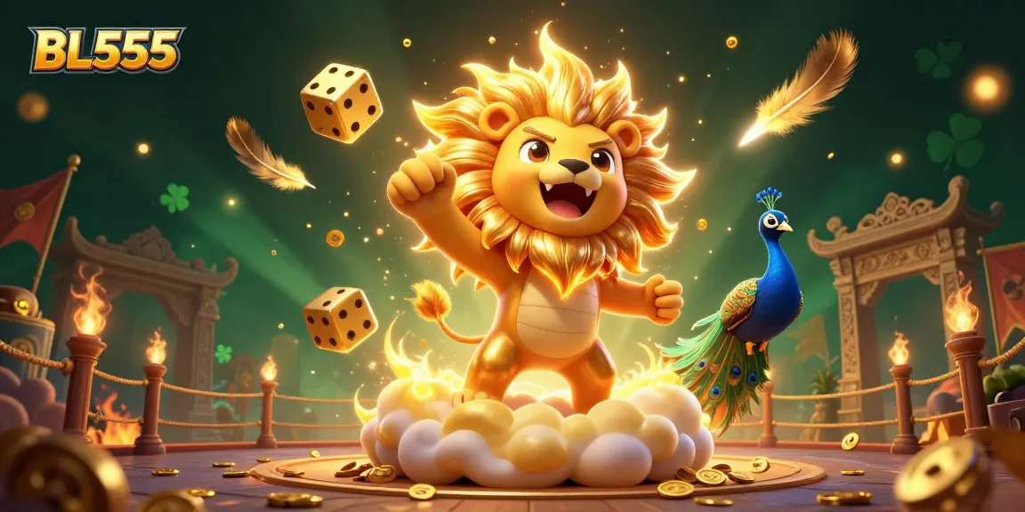 Engage with exciting BL555 casino challenges featuring a roaring lion and dynamic game elements.