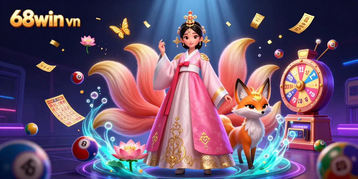 Engage with 68win vn in this vibrant, interactive online gaming scene filled with dynamic lottery elements.