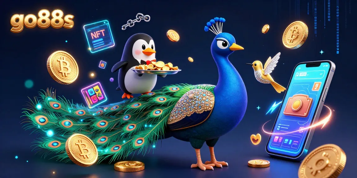 Experience gaming excitement with go88s' vibrant characters and neon elements in a rich casino scene.