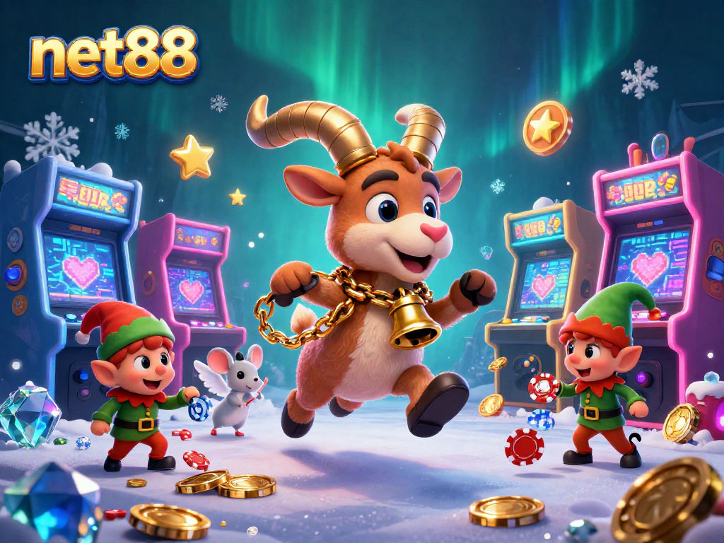 Experience excitement with net88 as gremlins steal chips in a whimsical casino scene.
