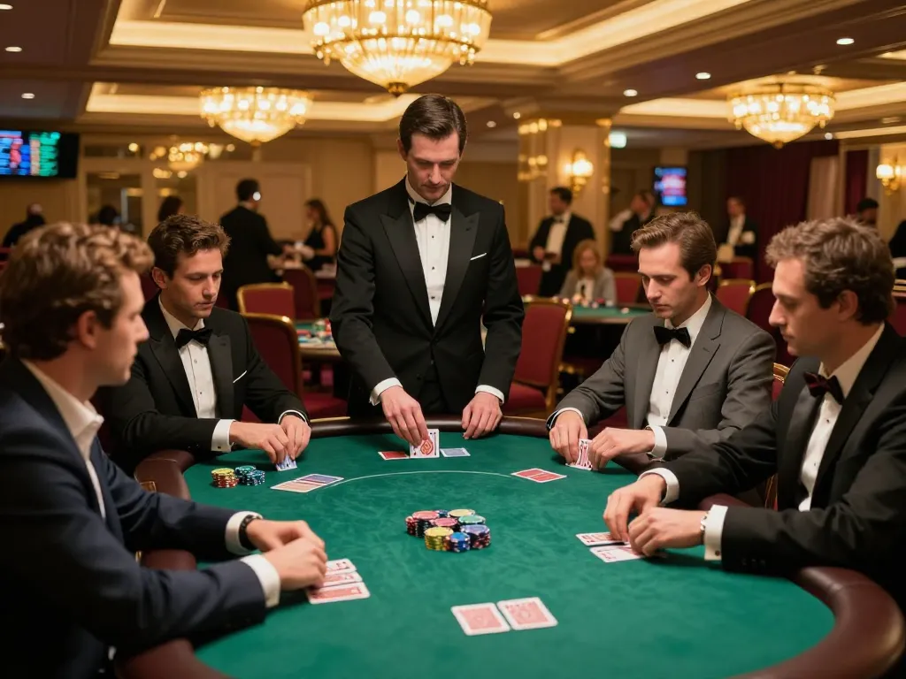 Players engaged in strategic poker gameplay at F8BET casino table