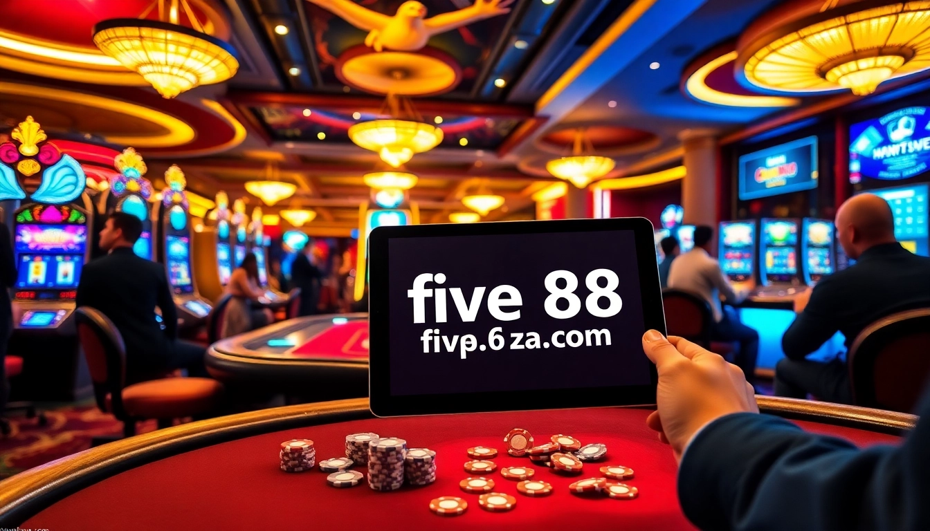 Experience thrilling action at https://five88.za.com/ with vibrant games, poker tables, and excited players.