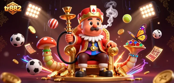 Play games at tr882 and win big with vibrant casino elements in a stunning illustration.