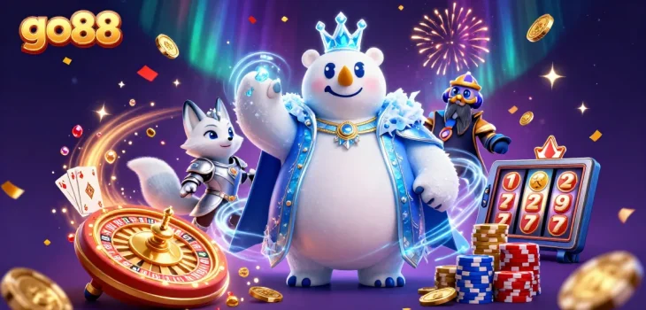 Experience the thrill with go88's vibrant gaming scene featuring cascading coins and a dynamic atmosphere.